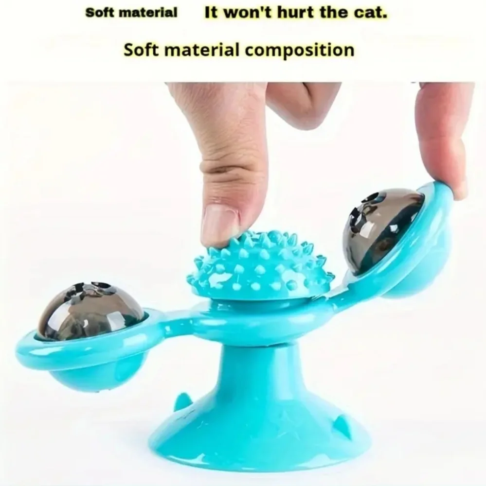 Cat Windmill Spinning‎ Toy, Interactive Cat Toy Cat Pet Grooming